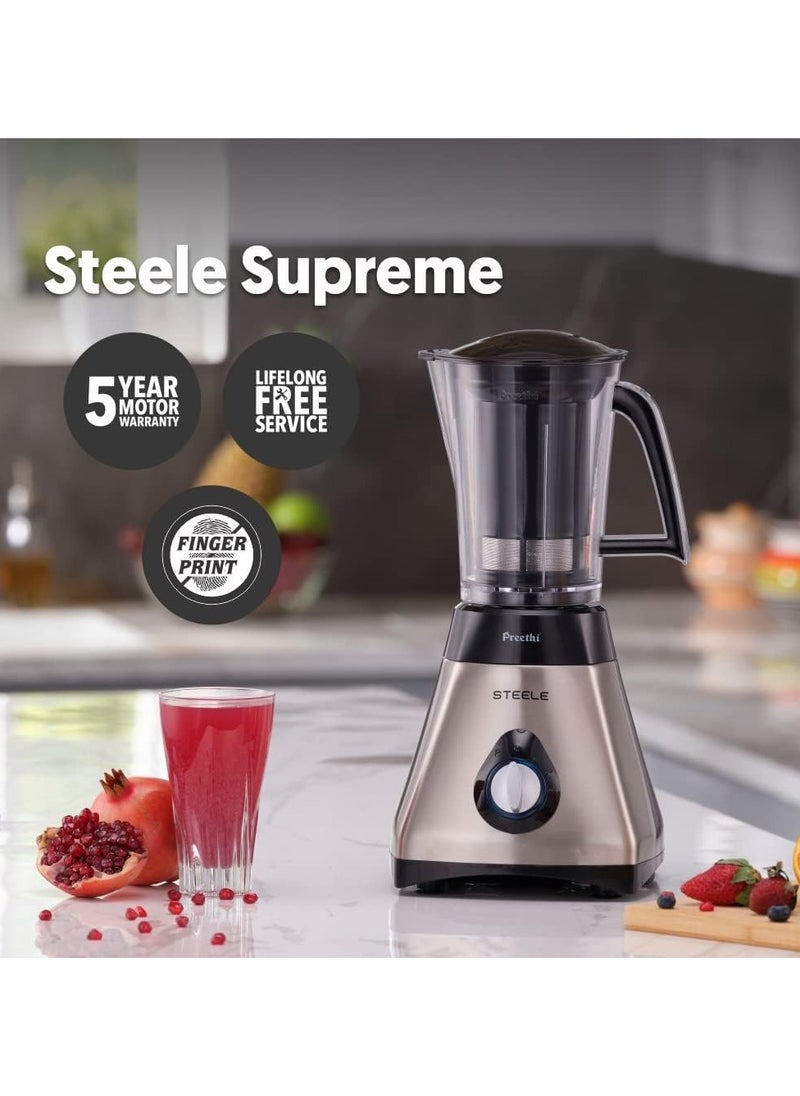 ماركة غير محددة Preethi Steel Supreme MG-208 750-Watt Mixer Grinder (Silver/Black)  - Image 5