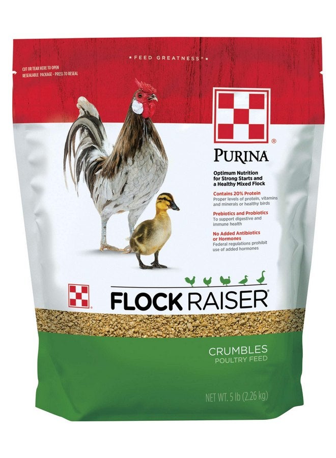 PURINA Purina Flock Raiser Crumbles Poultry Feed Nutritionally Complete - 5 Pound (5 lb) Bag