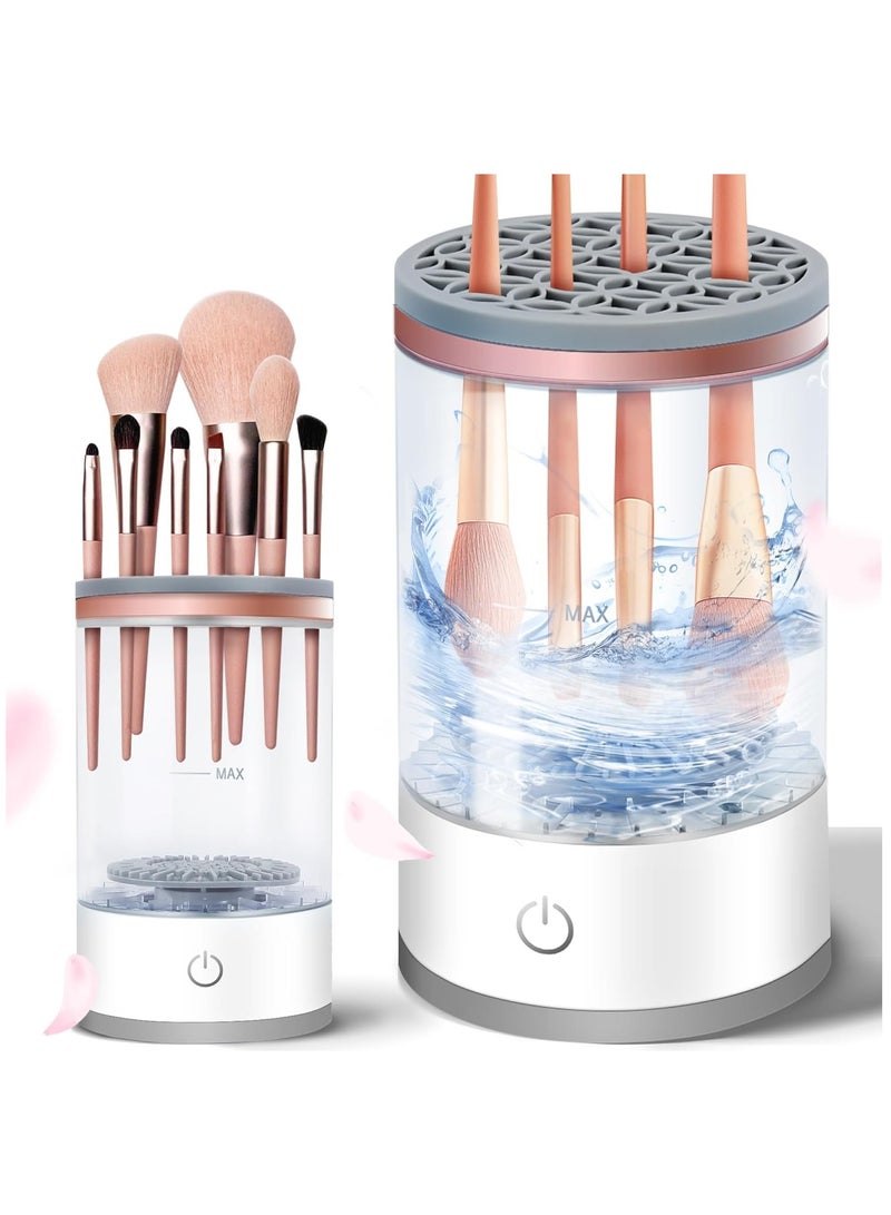 Furtey Electric Makeup Brush Cleaner Makeup Brush Cleaner Machine with Brush Clean Mat Automatic Cosmetic Brush Cleaner for All Size Makeup Brushes - Image 1