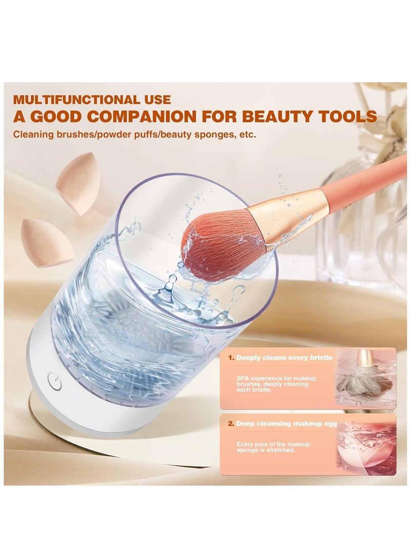 Furtey Electric Makeup Brush Cleaner Makeup Brush Cleaner Machine with Brush Clean Mat Automatic Cosmetic Brush Cleaner for All Size Makeup Brushes - Image 3