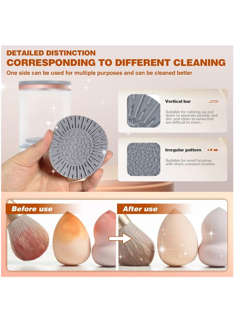 Furtey Electric Makeup Brush Cleaner Makeup Brush Cleaner Machine with Brush Clean Mat Automatic Cosmetic Brush Cleaner for All Size Makeup Brushes - Image 5