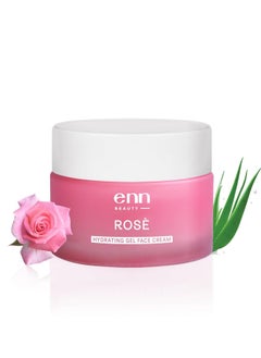 Enn Rose Ultra Light Hydrating Gel Face Cream Moisturizer for Soft and Glowing Skin with Rose Oil Aloe Vera Gel and Hyaluronic Acid Moisturizer for Daily Skin Brightening for All Skin Types 50gm
