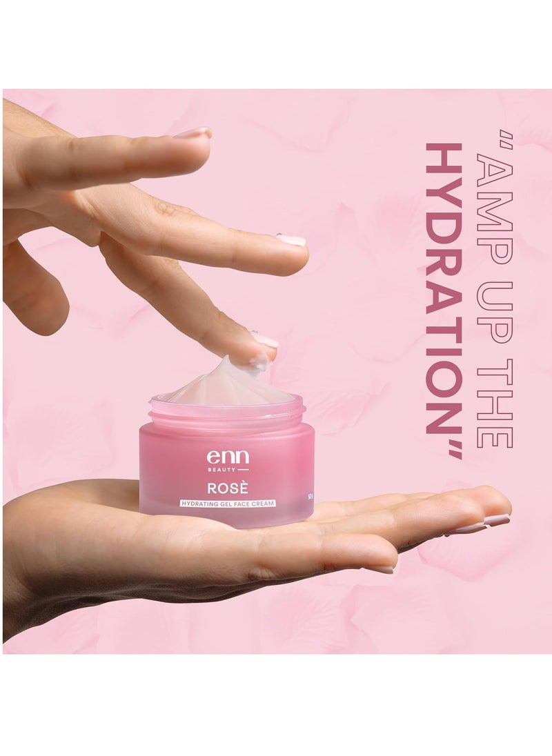 ENN - Enn Rose Ultra Light Hydrating Gel Face Cream Moisturizer for Soft and Glowing Skin with Rose Oil Aloe Vera Gel and Hyaluronic Acid Moisturizer for Daily Skin Brightening for All Skin Types 50gm - Image 1