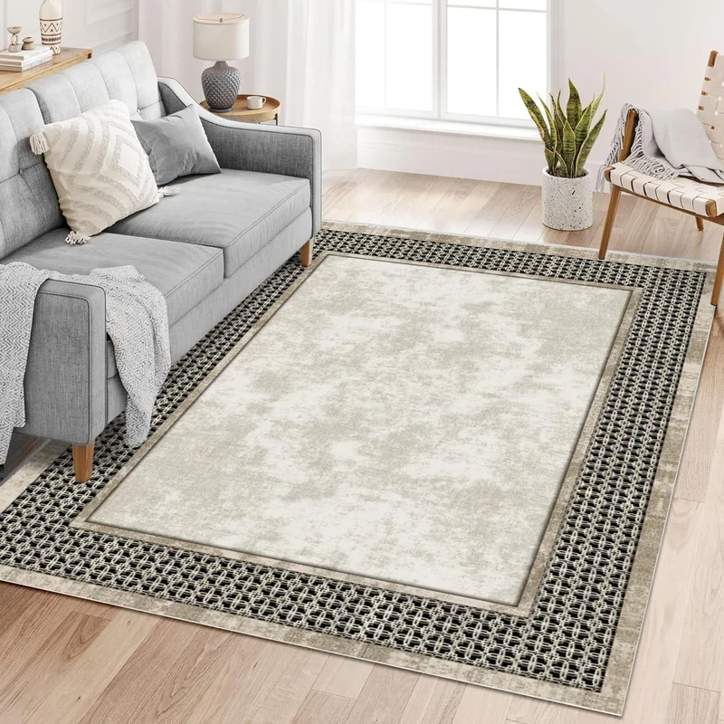 Faiend Washable Carpet Kitchen Non-Slip Dod Base Stain-Proof Home Carpet Bone