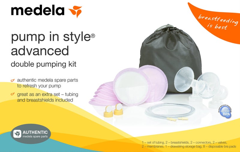 Medela Pump in Style Advanced Double Pumping Kit with Authentic Medela Spare Parts, Includes Breast Shields, Connectors, and Accessory Bag, Made Without BPA - Image 2