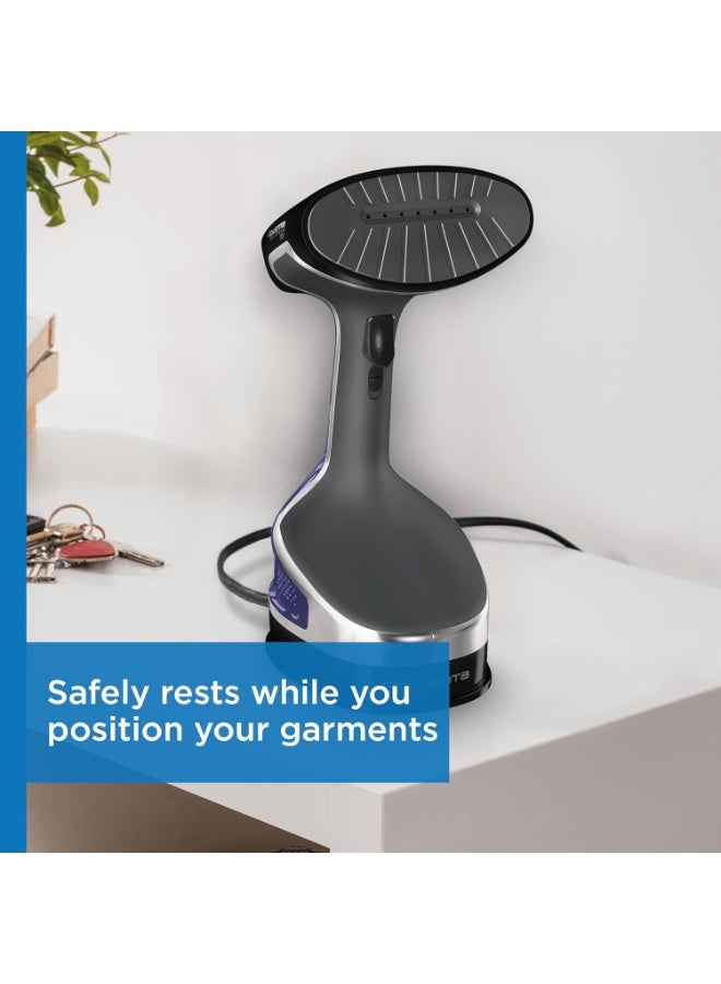 Rowenta, Steamer for Clothes, X-Cel Handheld Steamer, 25-Second Fast Heat-Up, Powerful Dewrinkling Steam, 9.84 Extra-Long Cord, 1875 Watts, Black Clothes Steamer, Travel Must Have, DR8220 - Image 3