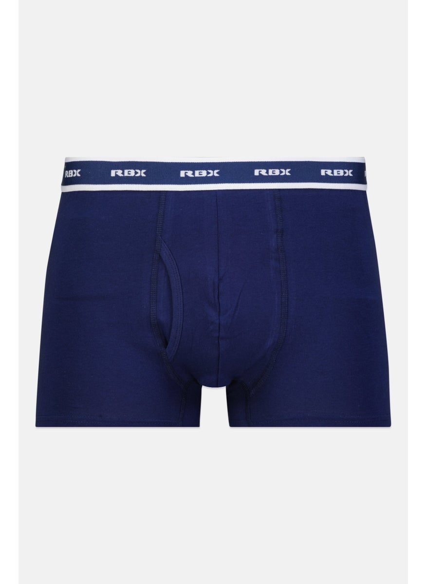 RBX Men 3 Pieces Brand Logo Boxer Briefs, Navy/White  - Image 5