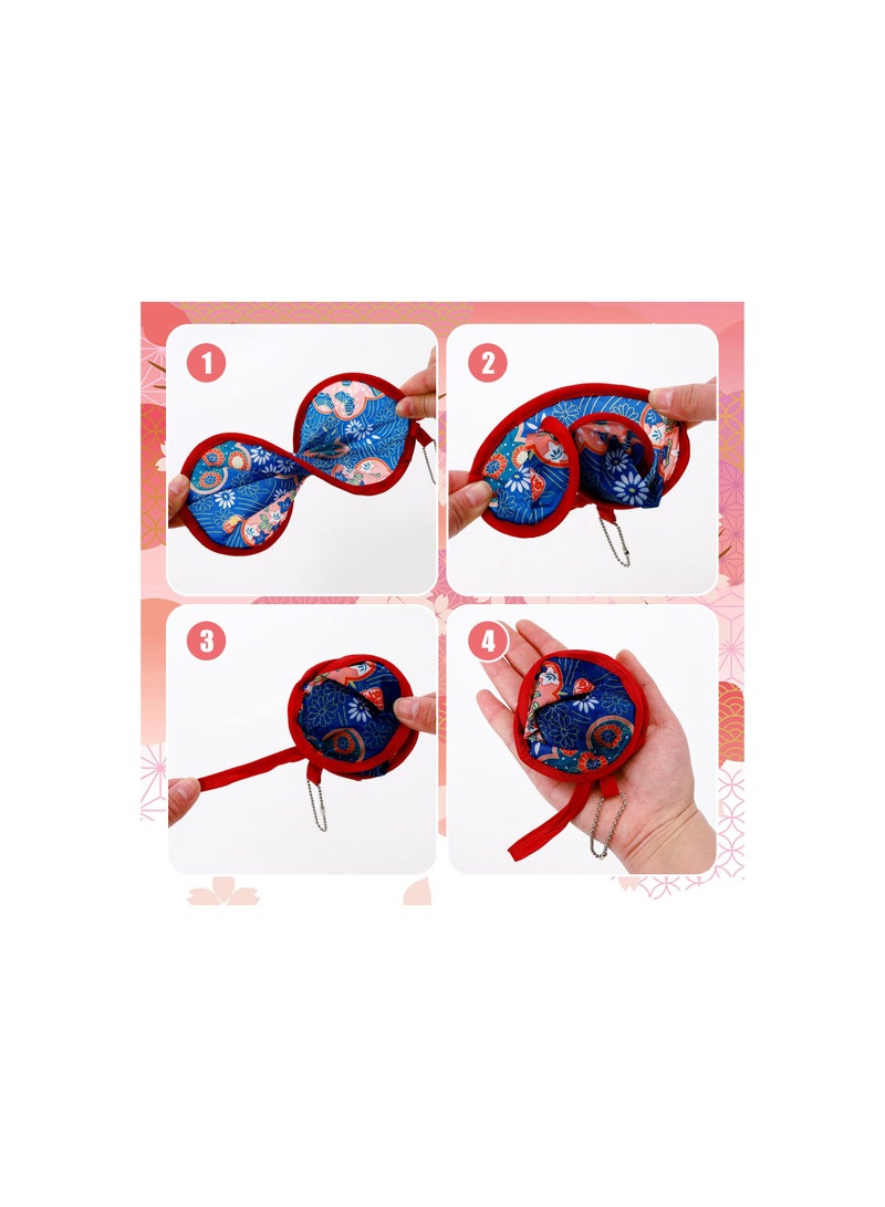 SYOSI مراوح يابانية قابلة للطي على شكل دائري، مراوح يد قابلة للطي بأسلوب ياباني للسيدات، مراوح محمولة قابلة للطي لصيف  للزينة في المهرجانات حفلات عيد الميلاد الزفاف ديكور المنزل (طقم من 3) - Image 2