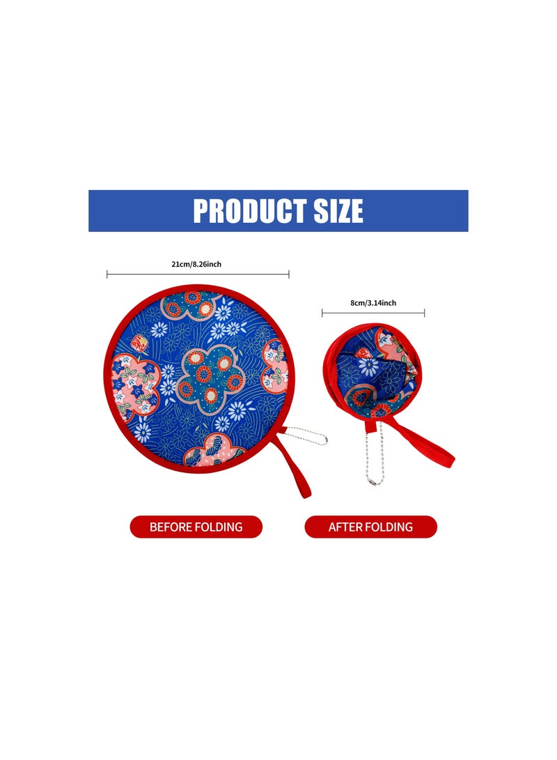 SYOSI مراوح يابانية قابلة للطي على شكل دائري، مراوح يد قابلة للطي بأسلوب ياباني للسيدات، مراوح محمولة قابلة للطي لصيف  للزينة في المهرجانات حفلات عيد الميلاد الزفاف ديكور المنزل (طقم من 3) - Image 4