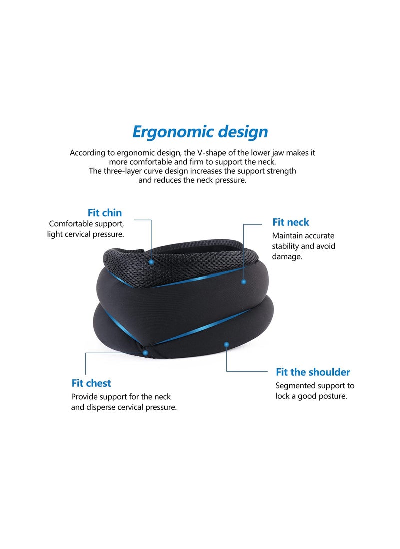 KASTWAVE Heated Neck Brace, Neck Support Brace with Graphene Heating Pad for Pressure Relief, Adjustable Soft Foam Neck Cervical Collar for Women and Men (3.5" Depth Collar)  - Image 3