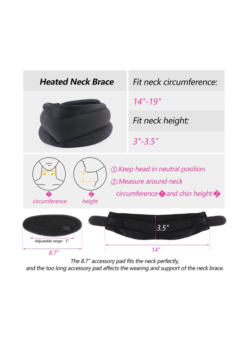 KASTWAVE Heated Neck Brace, Neck Support Brace with Graphene Heating Pad for Pressure Relief, Adjustable Soft Foam Neck Cervical Collar for Women and Men (3.5" Depth Collar)  - Image 2