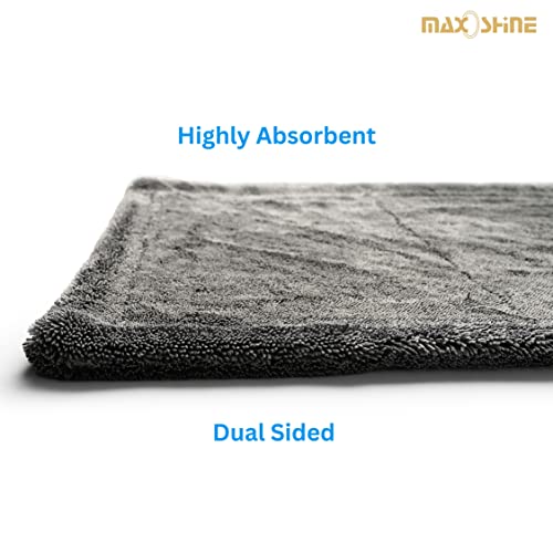 MAXOSHINE El Supremo 1600 GSM Microfiber Cloth for Car Drying and Detailing Super Absorbent Cleaning Cloth with Edgeless Design Twisted Loop Towel Plush Pile/Lint Free (40 x 60 cm) - Image 3