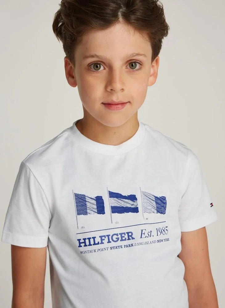 تومي هيلفيغر Kids Waving Flag Regular T-Shirt