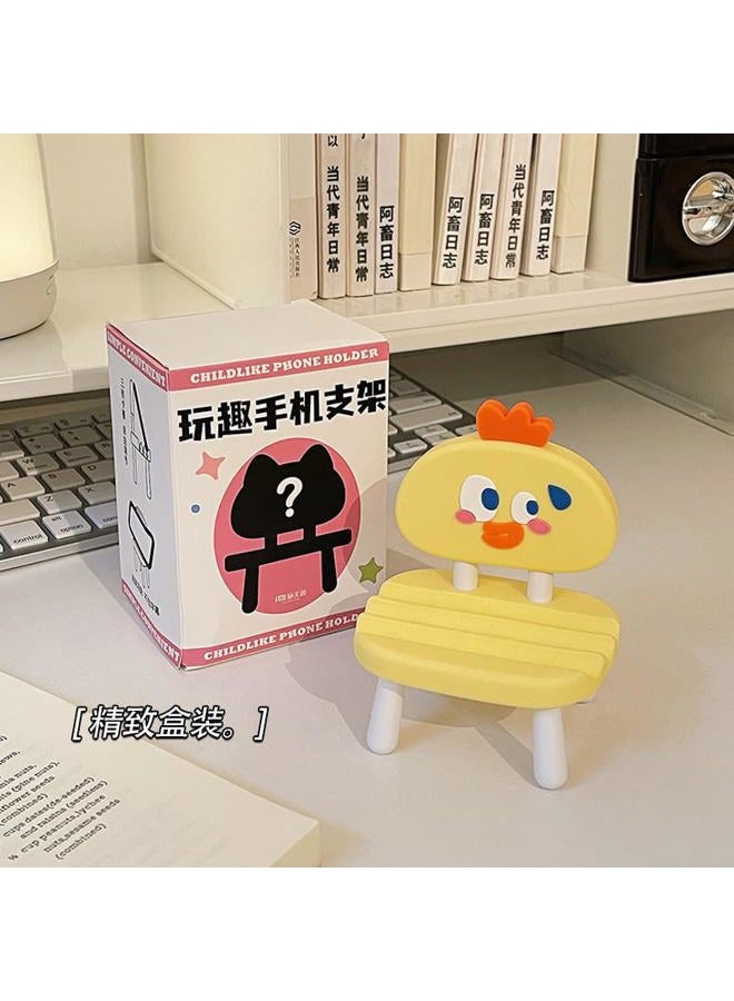 BONICI Super Cute Funny Face Animal Chair Cell Phone Stand, Adjustable Mobile Phone Support‌ Holder‌ Cellphone Mount‌ for Desk, Compatible with Phone 17 16 15 14 13, Smartphone, Pad, Tablet -Black Cat - Image 5