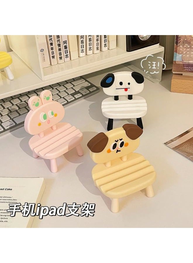 BONICI Super Cute Funny Face Animal Chair Cell Phone Stand, Adjustable Mobile Phone Support‌ Holder‌ Cellphone Mount‌ for Desk, Compatible with Phone 17 16 15 14 13, Smartphone, Pad, Tablet -Black Cat - Image 3