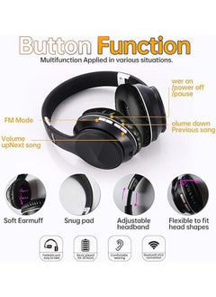 General Wireless bluetooth headphones, foldable over-ear headphones with microphone, noise cancelling headphones for mobile phones, PCs, classrooms, home, office, travel  - Image 2