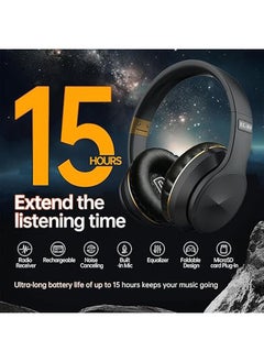 General Wireless bluetooth headphones, foldable over-ear headphones with microphone, noise cancelling headphones for mobile phones, PCs, classrooms, home, office, travel  - Image 5