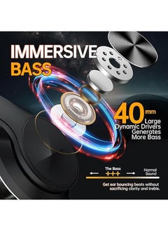 General Wireless bluetooth headphones, foldable over-ear headphones with microphone, noise cancelling headphones for mobile phones, PCs, classrooms, home, office, travel  - Image 3