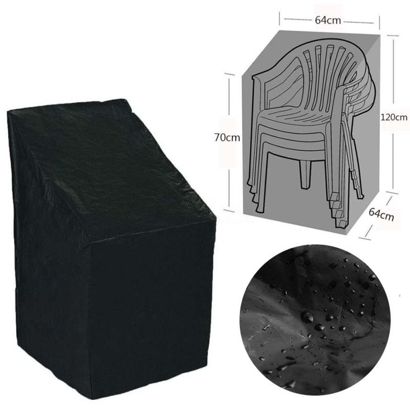 Outdoor Stackable Chair Cover 64x64x120/70cm Waterproof 190T Polyester - All-Weather Protection Stackable Patio Chair Cover for Patio Garden Parkland - Image 2