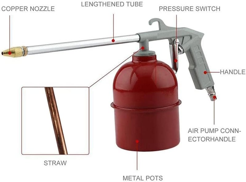AQ AQSON AQSON High Pressure Car Engine Cleaning Gun Air Power Cleaner Wash Gun Spray; Long Nose Diesel Air Gun Spray Spraying Application & Engine Cleaner and Multi-purpose Usage - Image 5