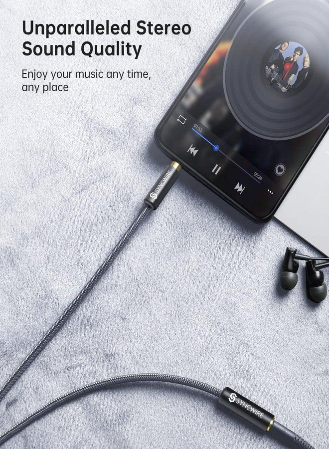 Syncwire Headphone Extension Cable - 6FT [Hi-Fi Sound][Gold Plated Jack][TRS] Nylon-Braided 3.5mm Male to Female Audio Extension Cord Compatible with iPhone iPad Smartphone Tablets Media Players - Image 3