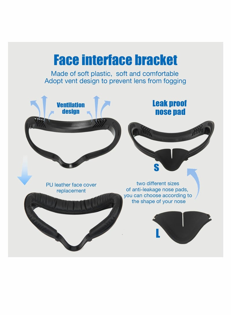Comfortable and Stretchy VR Facial Vent Soft Interface Bracket with Anti-Leakage Light PU Leather Foam Face Replacement Pads Custom Comfort 6-in-1 Accessories for Oculus Quest 2 - Image 2