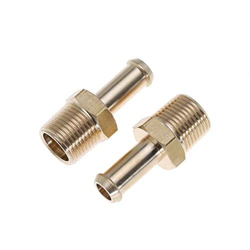 TUELETFU Fuel Hose Fitting Adapter Replaces 65380 Fuel Line Fittings for Holley 12-289-11 and 350 SBC Fuel Pump for Holley 12-803 Bypass Pressure Regulator for Ford Mustang 289 3/8 Inch NPT to 3/8 Inch Barb - Image 3