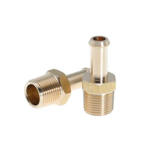 TUELETFU Fuel Hose Fitting Adapter Replaces 65380 Fuel Line Fittings for Holley 12-289-11 and 350 SBC Fuel Pump for Holley 12-803 Bypass Pressure Regulator for Ford Mustang 289 3/8 Inch NPT to 3/8 Inch Barb - Image 5