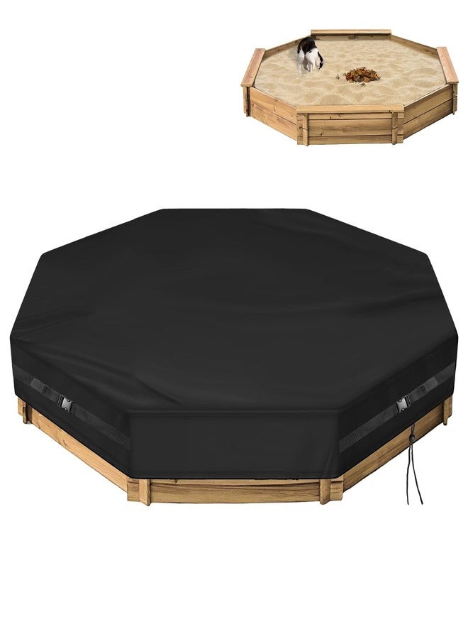 Kasla Octagon Sandbox Cover, 500D Oxford Cloth Waterproof, Fits Large Sand Pit & Outdoor Wooden Sandbox for Toddlers Patio Backyard Garden Play (Black, 84" L×78" W×9" H) - Image 1