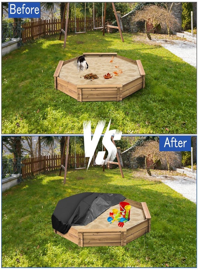 Kasla Octagon Sandbox Cover, 500D Oxford Cloth Waterproof, Fits Large Sand Pit & Outdoor Wooden Sandbox for Toddlers Patio Backyard Garden Play (Black, 84" L×78" W×9" H) - Image 4