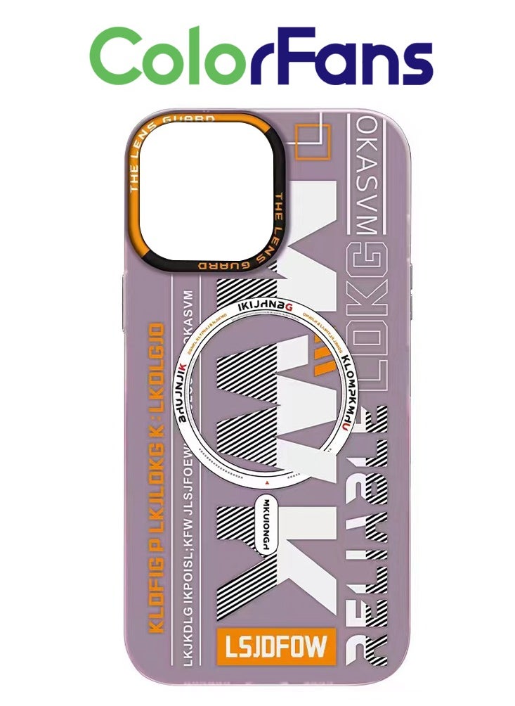 Color Fans - Magnetic Case for iPhone 13/14 Compatible with MagSafe Slim Protective Translucent Matte Phone Cover Matte Light Purple - Image 1