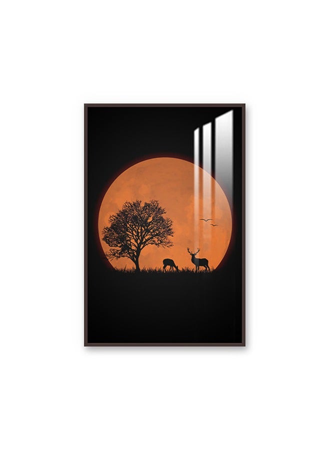 ماركتنا لوحة جدارية120×80سم مع برواز بني وطبقة اكريلك شفاف بتصميم حيوانات - Image 2