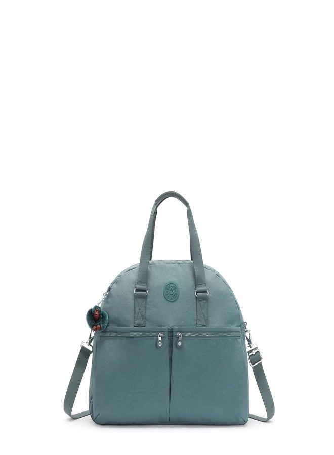 حقيبة كيبلينج النسائية يوجينا، مصنوعة يدويًا، مزودة بحزام كتف قابل للإزالة، وجيوب خارجية، وحقيبة سفر من النايلون.