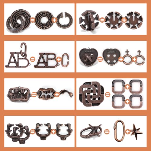 Mytothfy 8 Pcs Brain Teaser Puzzles for Adults Teens Metal Puzzles 3D Puzzle Game Toys for Adults Teens Unlock Interlocking Puzzle Adult IQ Education Smart Toys - Image 5
