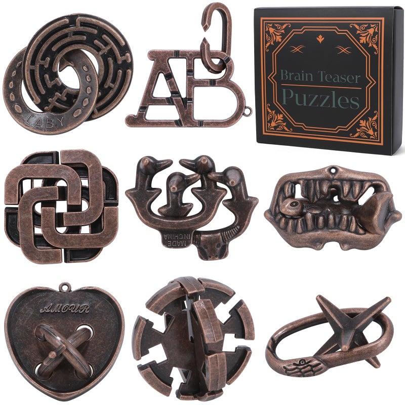 Mytothfy 8 Pcs Brain Teaser Puzzles for Adults Teens Metal Puzzles 3D Puzzle Game Toys for Adults Teens Unlock Interlocking Puzzle Adult IQ Education Smart Toys - Image 3