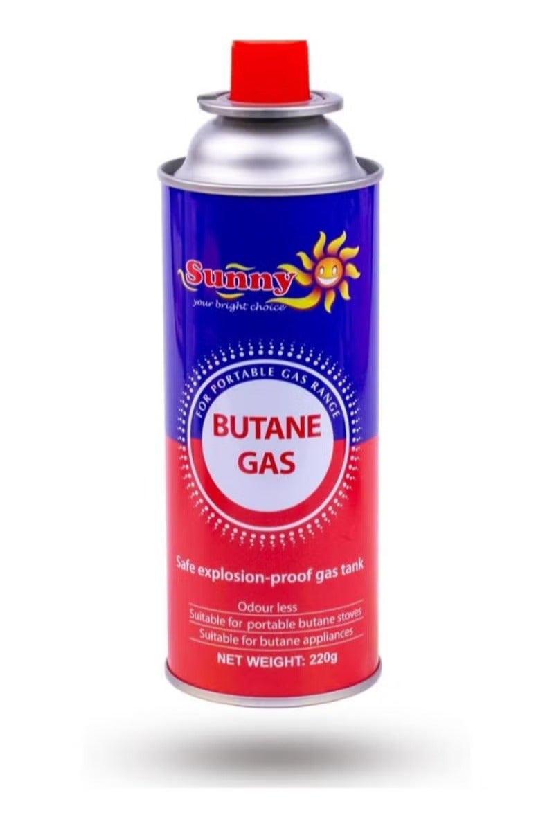 Sunny طقم موقد غاز محمول 8 قطع من ساني خيارك المشرق 220 جرام، غاز البيوتان والبروبان لمواقد التخييم، خليط غاز عالي الأداء، البيوتان - Image 2