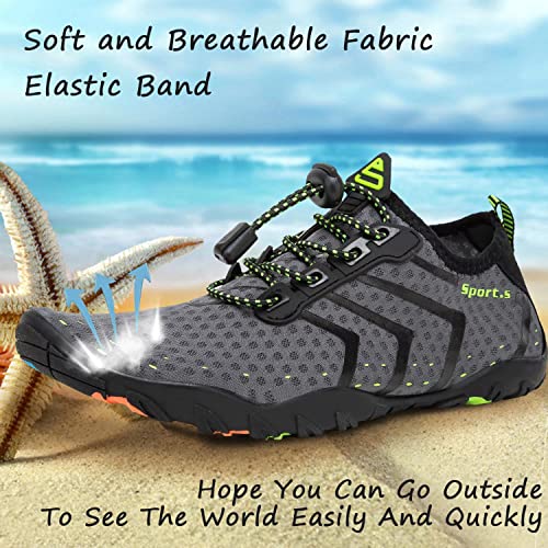 YALOX Water Shoes Men's Women's Swim Shoes Outdoor Beach Barefoot Quick-Dry Aqua Pool Socks Swimming Yoga Surfing Exercise(927Grey,39EU) - Image 3
