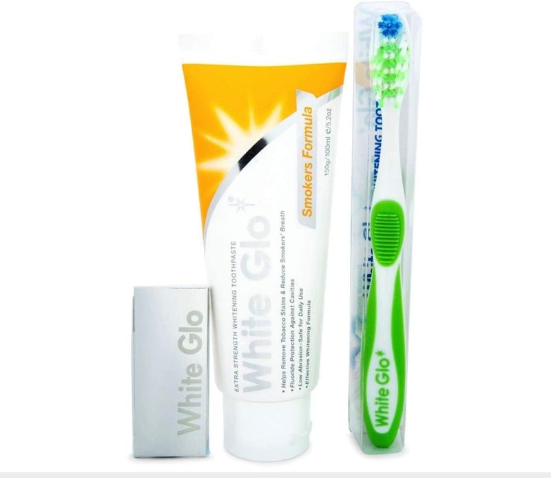 White Glo SMOKERS FORMULA Intense Extra Strength Whitening Toothpaste Bonus Action Toothbrush150G NEW - Image 2
