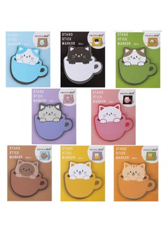 Y&D Cute Sticky Notes, 16 Pack Cat Notes Set, Cartoon Shape Note Pads Self-Stick for Office, School and HomeMemo Students Home Office Roommates Gifts Tab Supplies  - Image 1