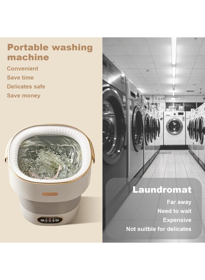 XVersion 13L Mini Portable Washing Machine with Spin Dryer – Foldable Washer for Baby Clothes, Underwear, Socks | Compact Laundry for Apartment, Travel, RV, Home - Image 5