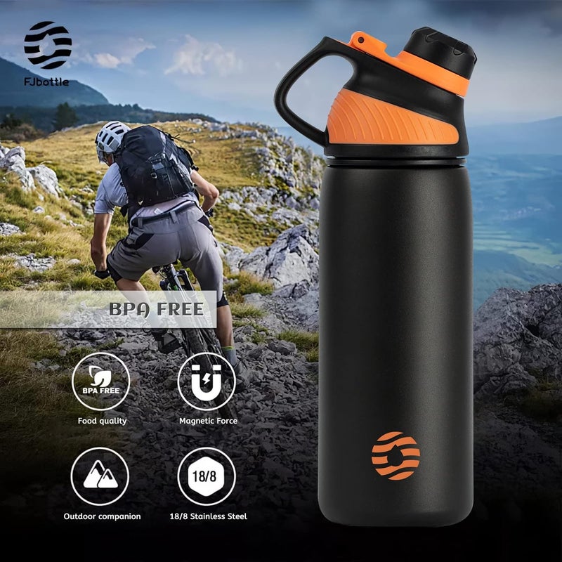 FjBottle Stainless Steel Water Bottle 600ml/800ml/1L/1.5L with Magnetic Lid, BPA Free Insulated Water Bottle, Sports Metal Water Bottle Hot&Cold Drinks Vacuum Flask Leak-Proof for Gym, Work, Travel - Image 5