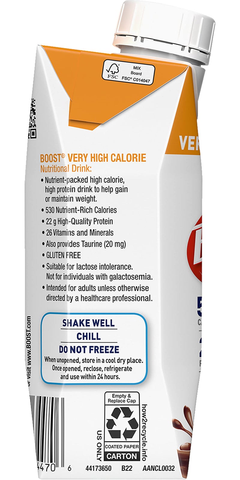 Boost Very High Calorie Nutritional Drink Very Vanilla, Made with Natural Chocolate Flavor & No Artificial Flavors, Colors & Sweeteners, 8 FL OZ (Pack of 6) - Image 3