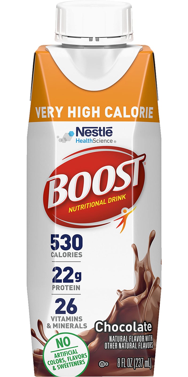 Boost Very High Calorie Nutritional Drink Very Vanilla, Made with Natural Chocolate Flavor & No Artificial Flavors, Colors & Sweeteners, 8 FL OZ (Pack of 6) - Image 2