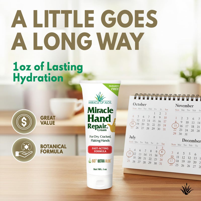Miracle of Aloe كريم إصلاح اليدين المعجزة لليدين الجافة والمتشققة 1 أونصة أفضل كريم شفاء لليدين مع 60% صبار - مرطب غير دهني لليدين العاملة - لوشن سريع الامتصاص للبشرة الجافة للغاية (3 عبوات) - Image 5