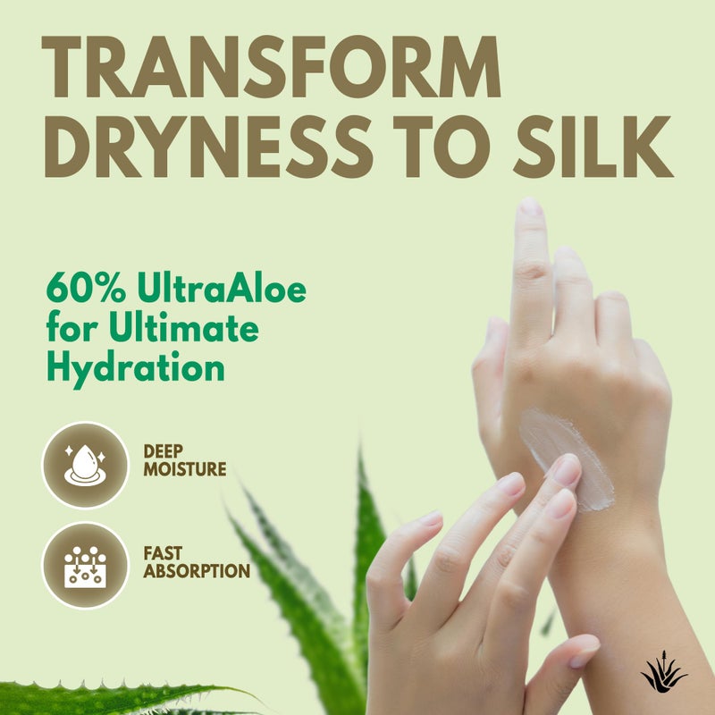 Miracle of Aloe كريم إصلاح اليدين المعجزة لليدين الجافة والمتشققة 1 أونصة أفضل كريم شفاء لليدين مع 60% صبار - مرطب غير دهني لليدين العاملة - لوشن سريع الامتصاص للبشرة الجافة للغاية (3 عبوات) - Image 2