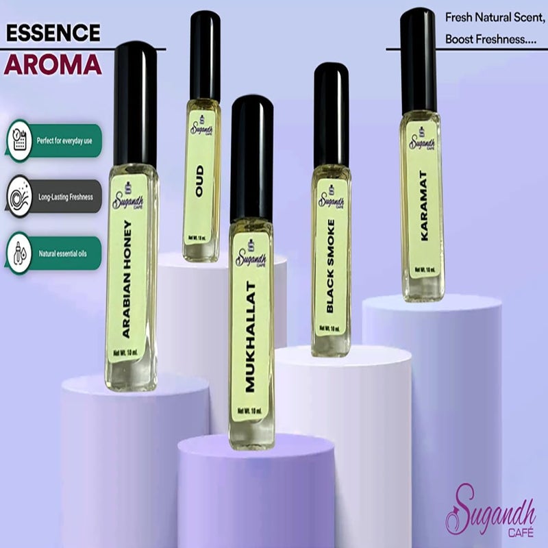 Sugandh Cafe Sugandh Cafe Arabic Collection 10ml Pack of 5 Long Lasting Eau De Parfum  - Image 4