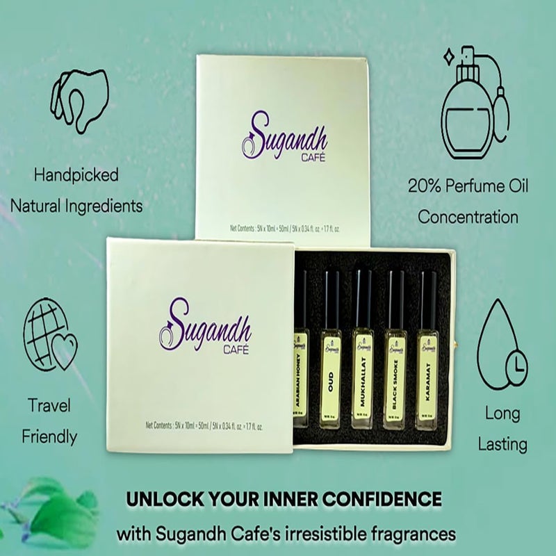 Sugandh Cafe Sugandh Cafe Arabic Collection 10ml Pack of 5 Long Lasting Eau De Parfum  - Image 5