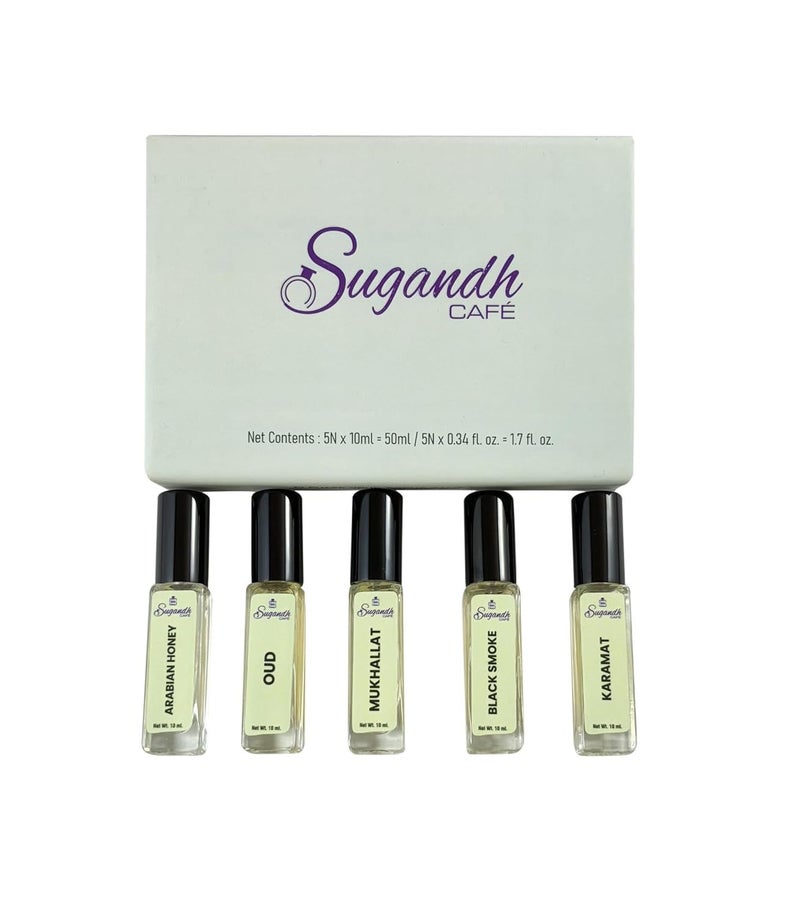 Sugandh Cafe Sugandh Cafe Arabic Collection 10ml Pack of 5 Long Lasting Eau De Parfum  - Image 1