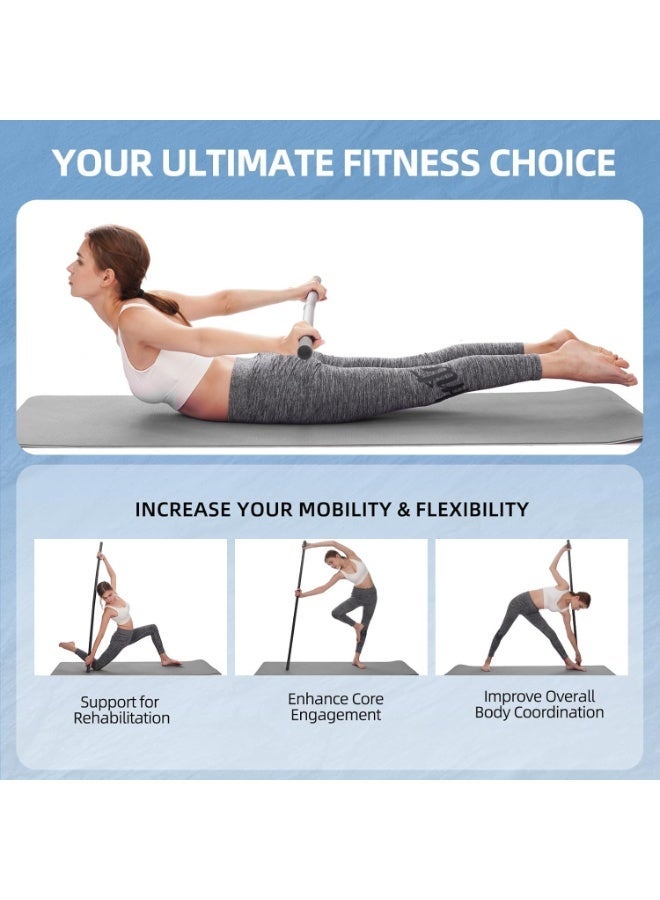 Yoga Stick 5 ft Sturdy Steel, Adjustable Stretching for Flexibility and Balance, Versatile Exercise Stick with 4 Steel Rods u0026 Foam Handles for Fitness, Rehabilitation, and Posture - Image 4