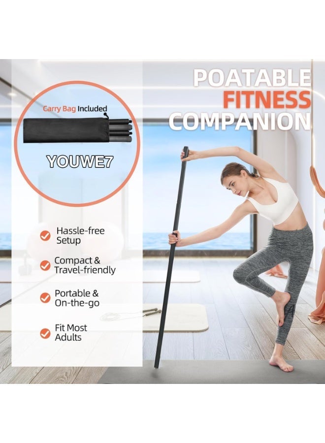Yoga Stick 5 ft Sturdy Steel, Adjustable Stretching for Flexibility and Balance, Versatile Exercise Stick with 4 Steel Rods u0026 Foam Handles for Fitness, Rehabilitation, and Posture - Image 3